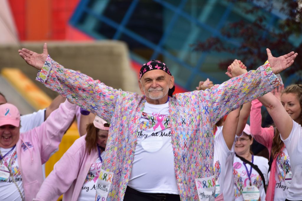 Papa Butterfly Chad raises his hands